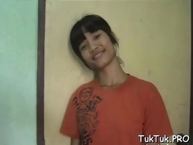 A chap scores a excited asian babe