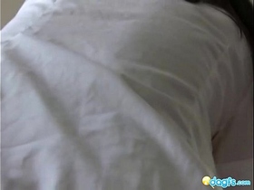 Real Asian gf Courtney sliding dildo